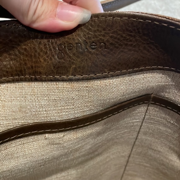 Genten Tosca Leather Brown Tote Shoulder Hand Bag Gently Used - Picture 6 of 14